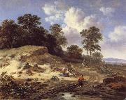 Jan Wijnants A Track by a Dune,with Peasants and a Horseman Sweden oil painting artist